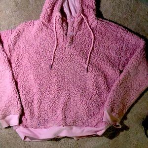pink fluffy hoodie